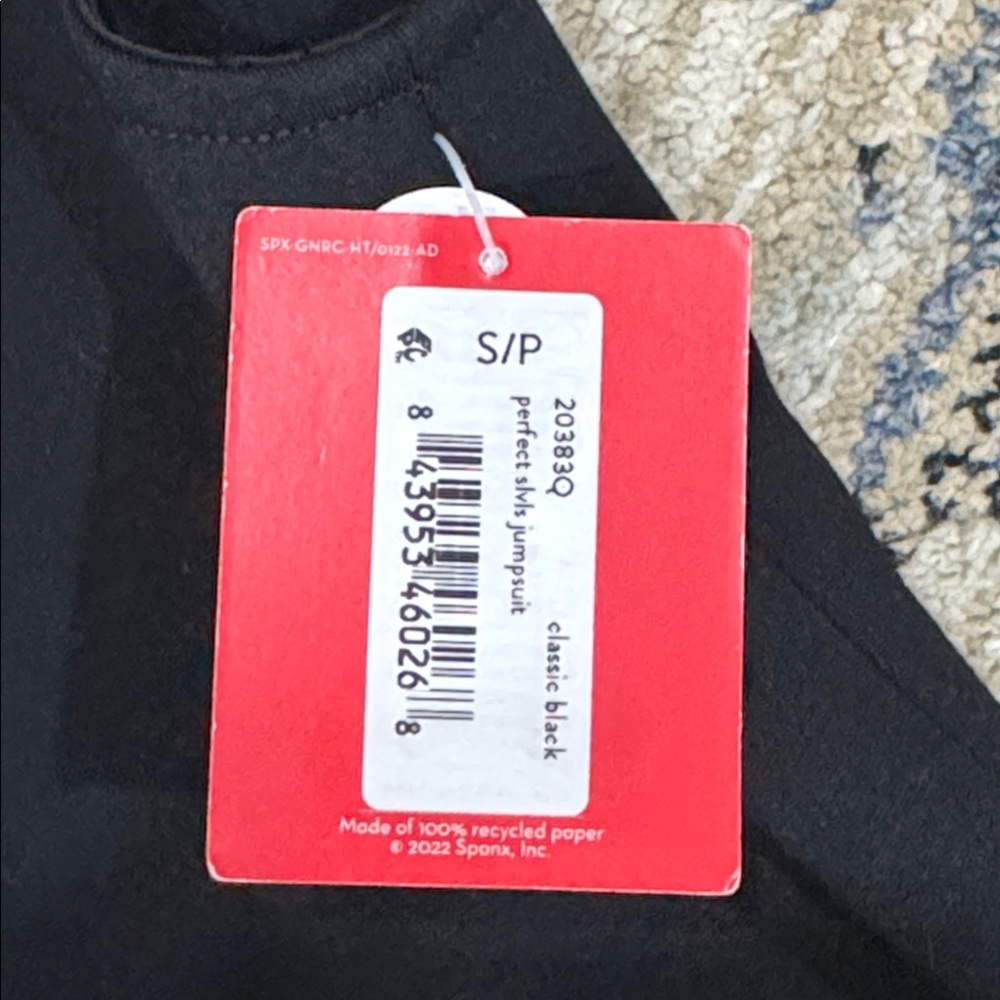 SPANX Perfect Sleeveless Jumpsuit S Petite Classic Black Flare Leg 20383Q NWT’s - Picture 13 of 13